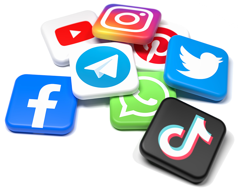 social-media-icons-3d verschiedene Social Media Icons in 3D
